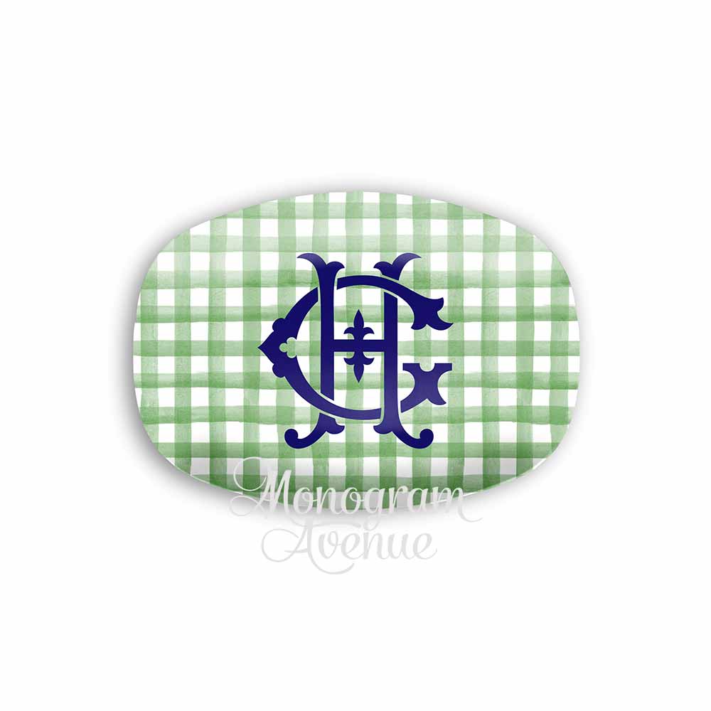 Monogrammed-Serving-Platter-Grandmillennial-Serving-Platter | Monogrammed Serving Tray