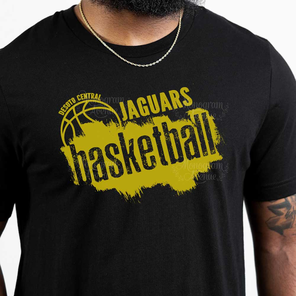 Grunge DeSoto Central Jaguars Basketball Mens Style