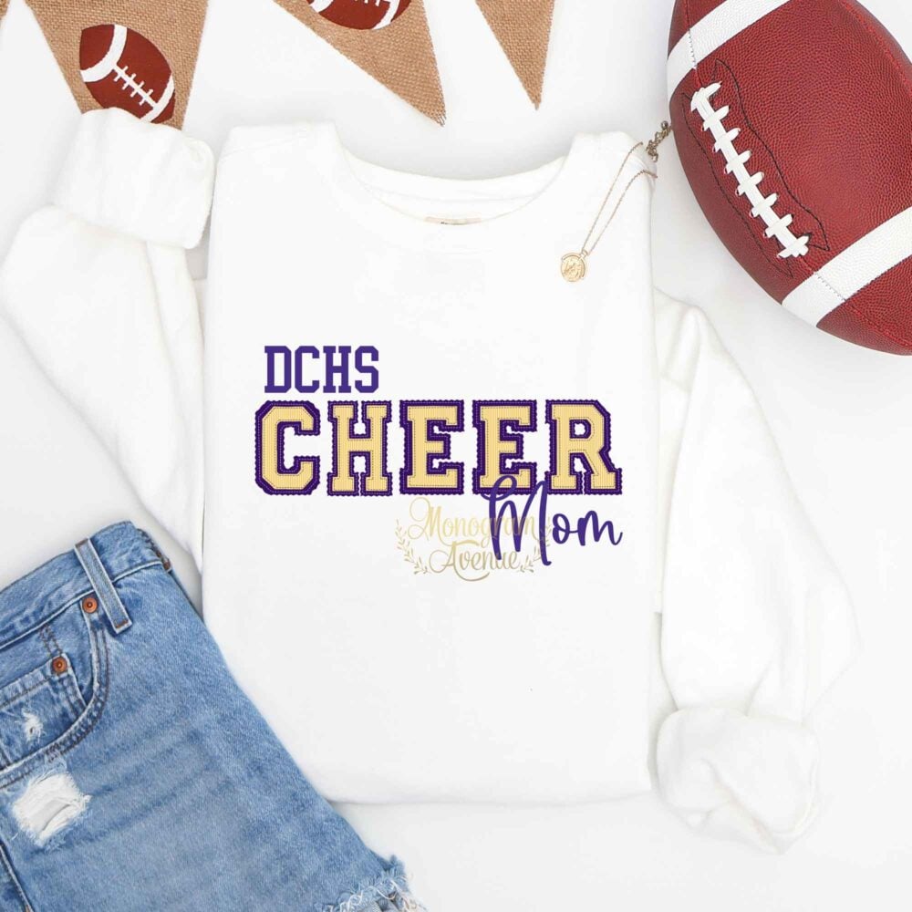 Prepster yellow and purple Cheer Mom